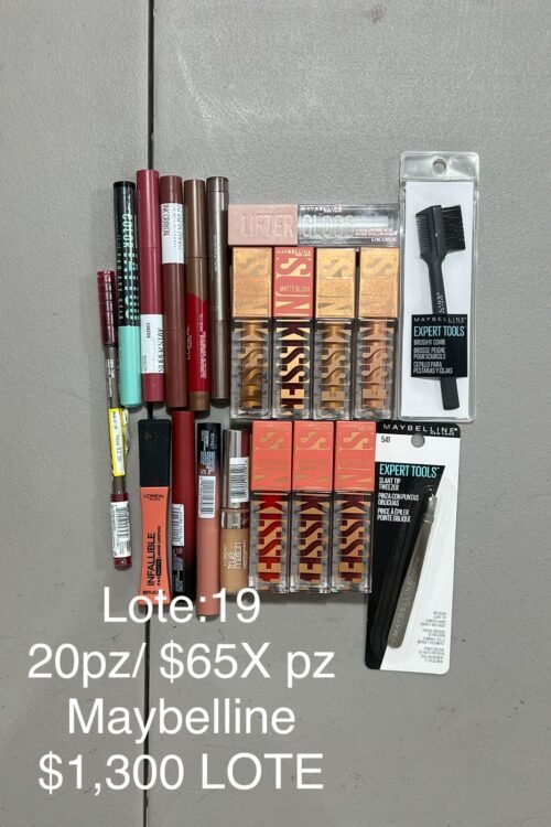 Lote #19 de Maquillaje Maybelline – 20 Piezas Surtidas