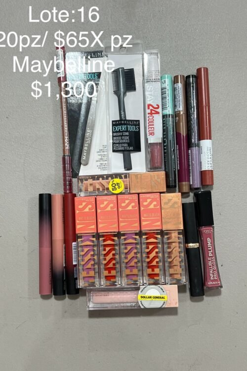 Lote #16 Maybelline – 20 Piezas de Maquillaje en Liquidación