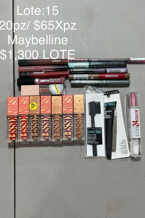 Lote #15 Maybelline – 20 Piezas de Maquillaje en Liquidación