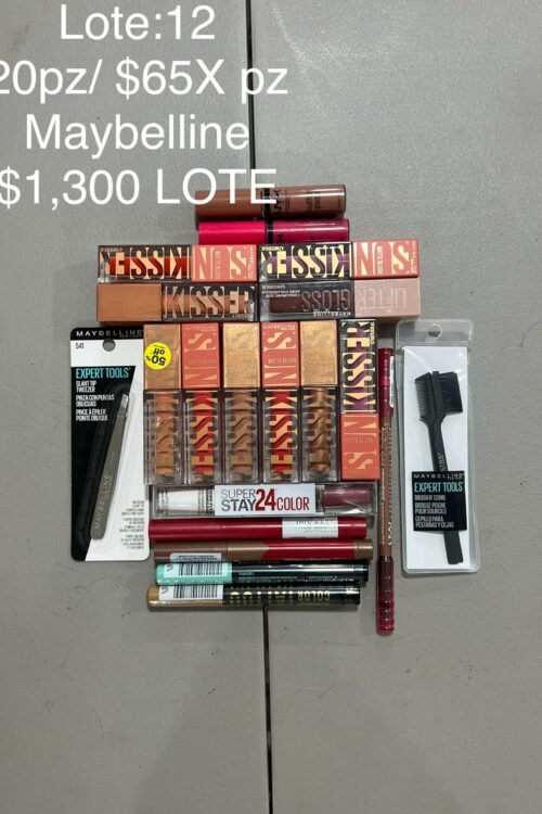 Lote #12 Maybelline – 20 Piezas de Maquillaje en Liquidación