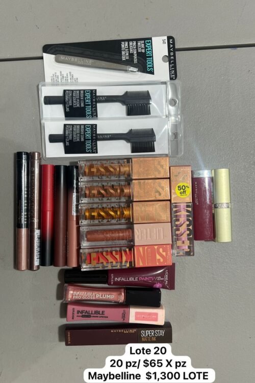 Lote #20 Maybelline y Maquillaje Surtido – 20 Piezas